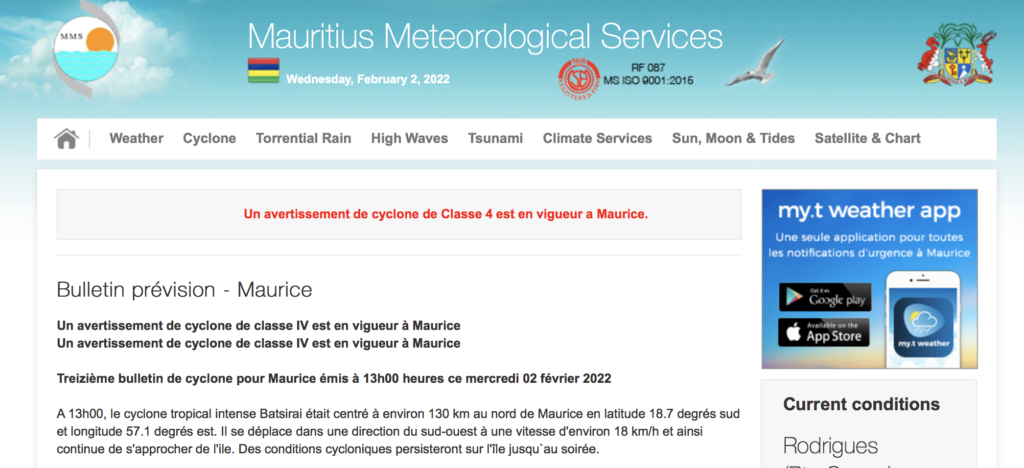 cyclones à Maurice