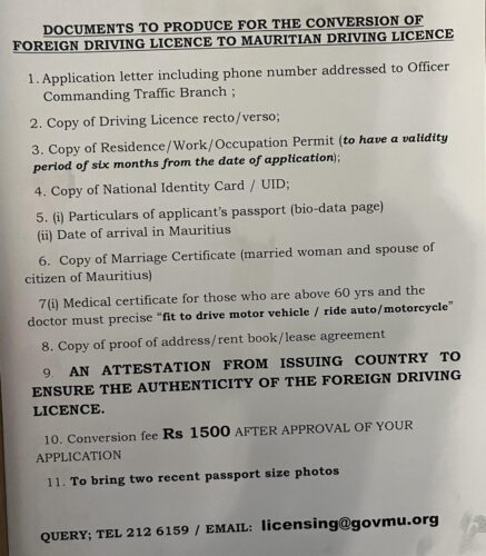 Documents conversion permis de conduire