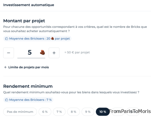 Bricks investissement automatique