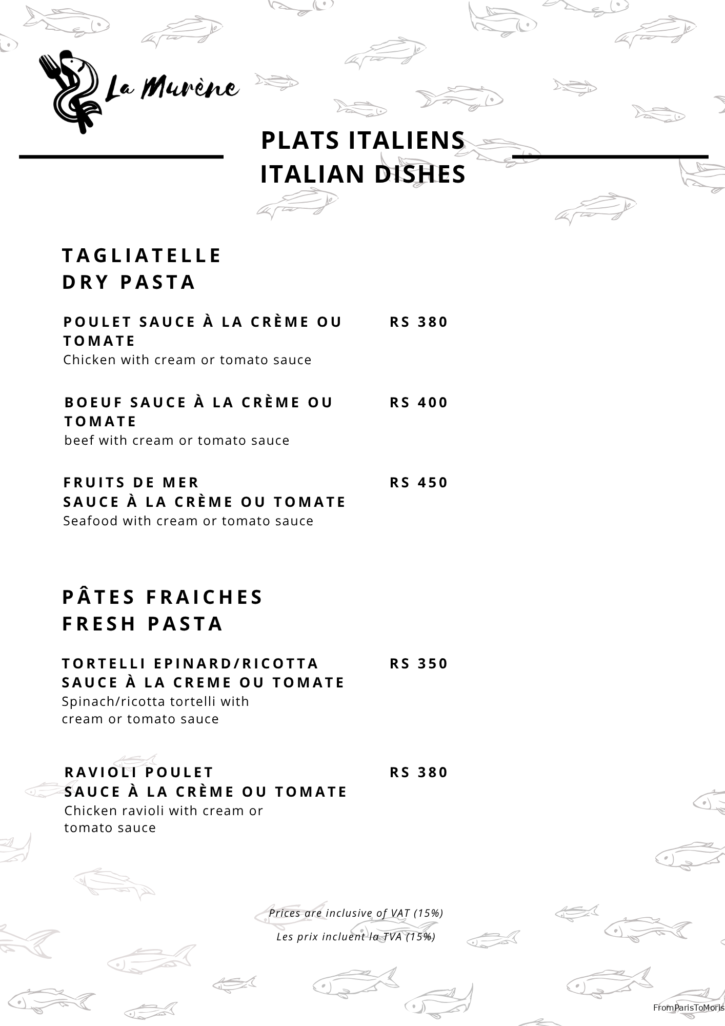 Murene - Plats italiens