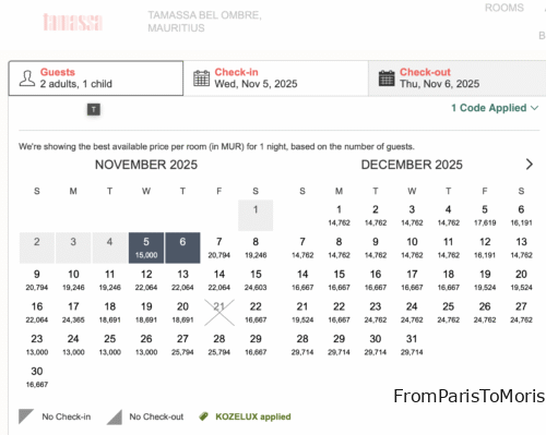 Tamassa booking resident price