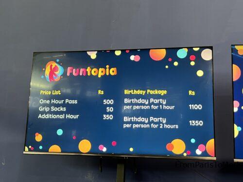 Funtopia price list
